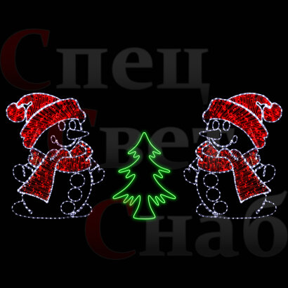 Световая композиция перетяжка "В лесу родилась елочка" красная